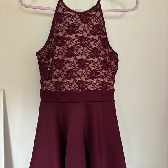 HONEY AND ROSIE PETITE DRESS LACE TOP MAROON SIZE 1 - Picture 1 of 6